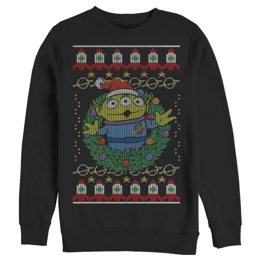 Men_s Toy Story Ugly Christmas Alien Wreath Sweatshirt