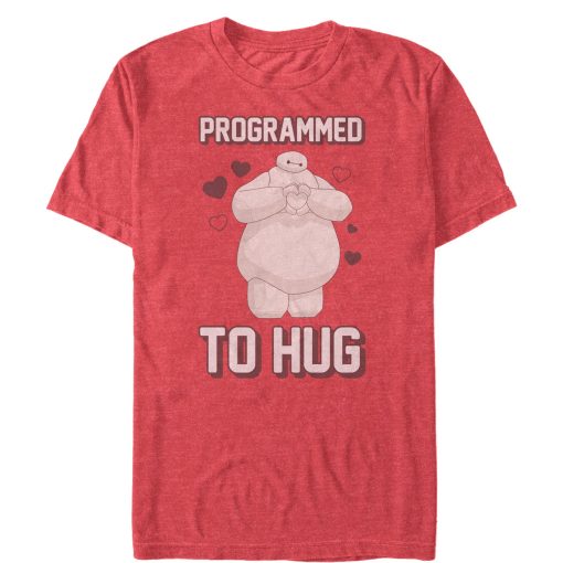 Men’s Big Hero 6 Valentine Baymax Programmed to Hug T-Shirt