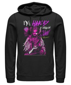 Men’s Birds of Prey Harley Freakin’ Quinn Cartoon Pull Over Hoodie