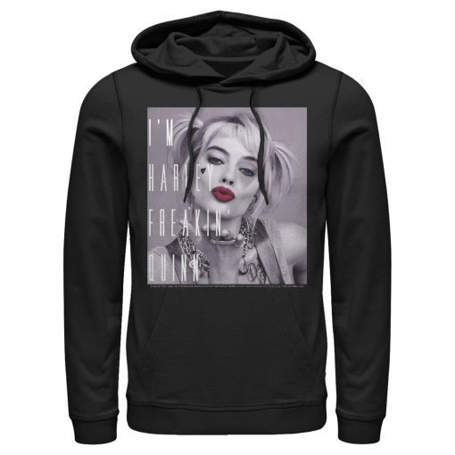 Men’s Birds of Prey I’m Harley Freakin’ Quinn Pull Over Hoodie