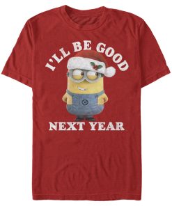 Men’s Despicable Me Christmas Minions Be Good Next Year T-Shirt