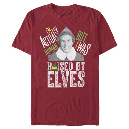 Men’s Elf Buddy Human Raised By Elves T-Shirt