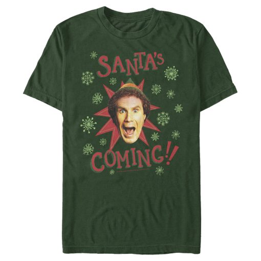 Men’s Elf Buddy Santa’s Coming T-Shirt