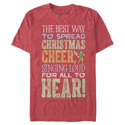 Men’s Elf Christmas Sing For Cheer Quote T-Shirt