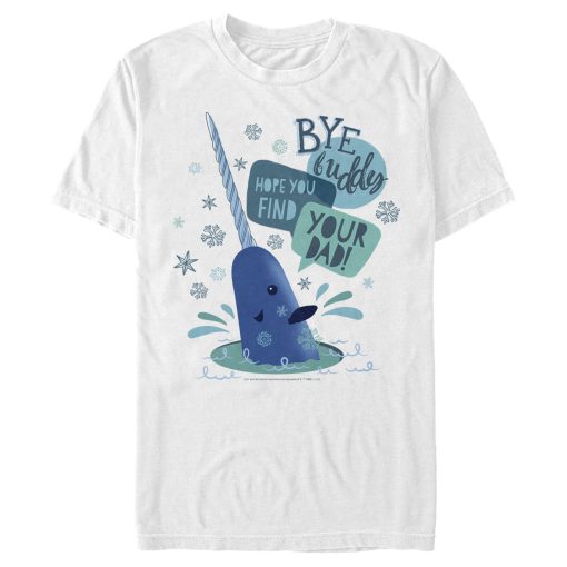 Men’s Elf Narwhal I Hope You find Your Dad Text Poster T-Shirt