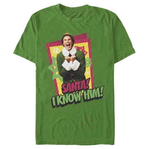 Men’s Elf Santa I Know Him Quote T-Shirt