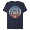 Men’s Ferris Bueller’s Day Off Save Campaign Button T-Shirt
