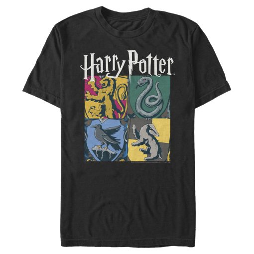 Men’s Harry Potter Hogwarts Houses Vintage Collage T-Shirt