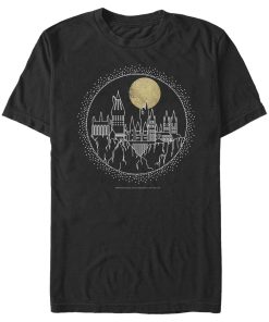 Men’s Harry Potter Hogwarts Line Art Moonrise T-Shirt