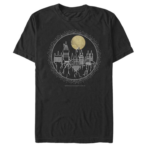 Men’s Harry Potter Hogwarts Line Art Moonrise T-Shirt