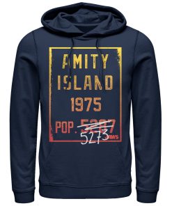 Men’s Jaws Amity Island Population Pull Over Hoodie