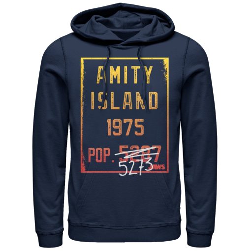 Men’s Jaws Amity Island Population Pull Over Hoodie