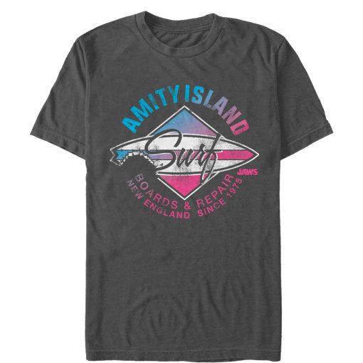 Men’s Jaws Amity Island Surfboard Repair T-Shirt