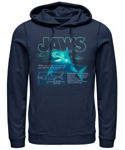 Men’s Jaws Shark Blueprint Pull Over Hoodie