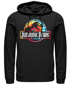 Men’s Jurassic Park Groovy Tie-Dye Logo Pull Over Hoodie