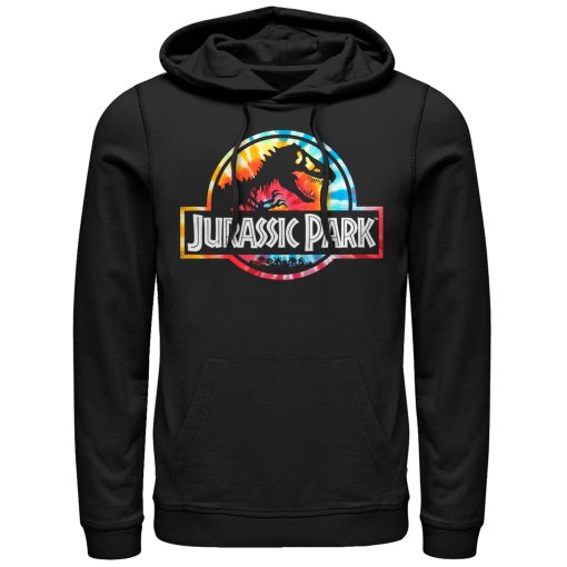 Men’s Jurassic Park Groovy Tie-Dye Logo Pull Over Hoodie