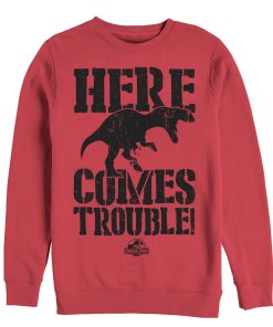 Men’s Jurassic Park Here Comes Trouble Sweatshirt