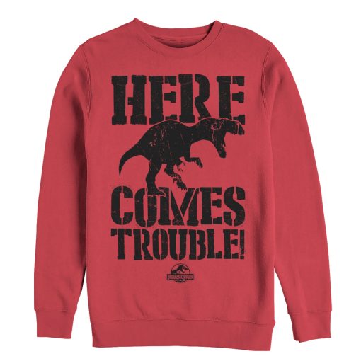 Men’s Jurassic Park Here Comes Trouble Sweatshirt