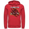 Men’s Jurassic Park I Survived Scratch Pull Over Hoodie