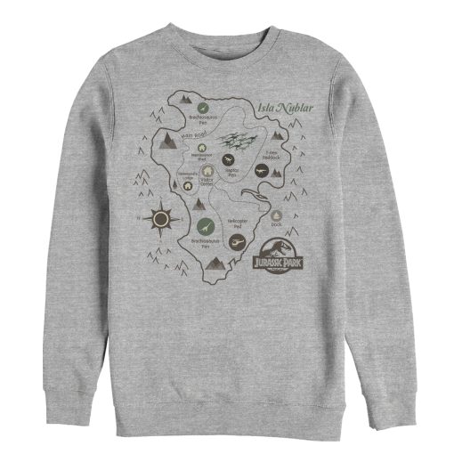 Men’s Jurassic Park Isla Nublar Map Sweatshirt