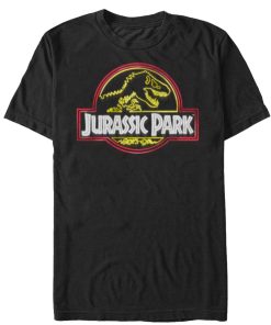Men’s Jurassic Park Neon T Rex Logo T-Shirt