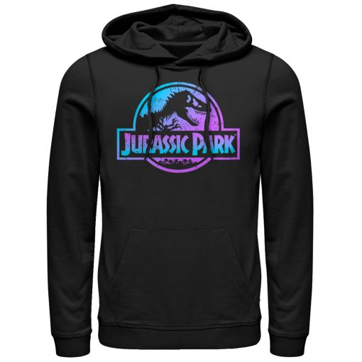 Men’s Jurassic Park Ombre Fade Logo Pull Over Hoodie