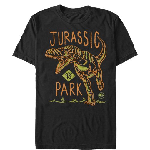 Men’s Jurassic Park T. Rex Crayon Print T-Shirt