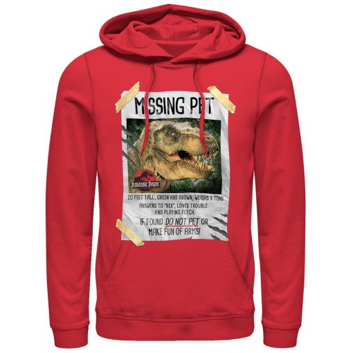 Men’s Jurassic Park T. Rex Missing Pet Pull Over Hoodie