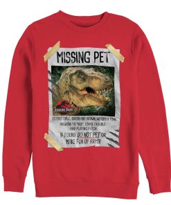 Men’s Jurassic Park T. Rex Missing Pet Sweatshirt