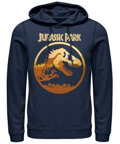 Men’s Jurassic Park T. Rex Sunset Silhouette Pull Over Hoodie