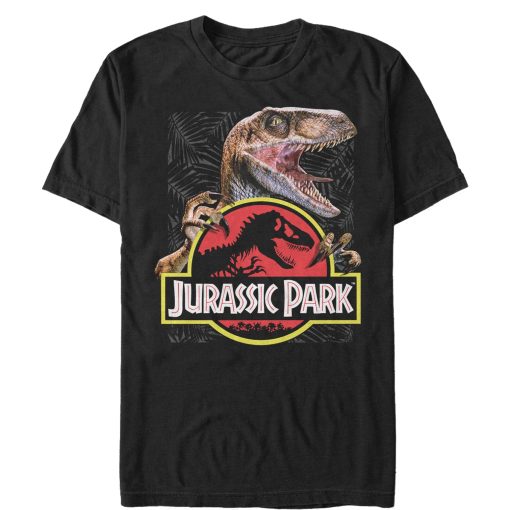 Men’s Jurassic Park Velociraptor Hooked On Logo T-Shirt