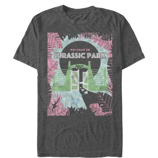 Men’s Jurassic Park Welcome Gates Cartoon T-Shirt