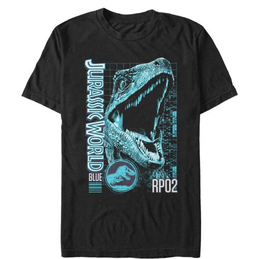 Men’s Jurassic World Fallen Kingdom Blue Portrait T-Shirt