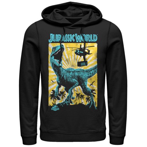 Men’s Jurassic World Fallen Kingdom Helicopter Capture Pull Over Hoodie