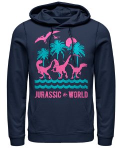 Men’s Jurassic World Fallen Kingdom Tropical Dinosaurs Pull Over Hoodie