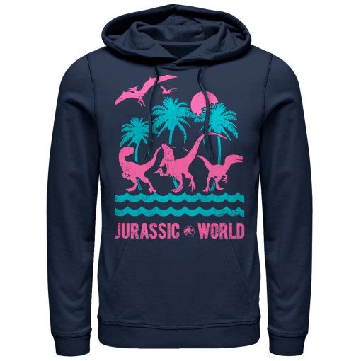 Men’s Jurassic World Fallen Kingdom Tropical Dinosaurs Pull Over Hoodie