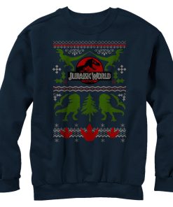 Men’s Jurassic World Ugly Christmas Print Sweatshirt
