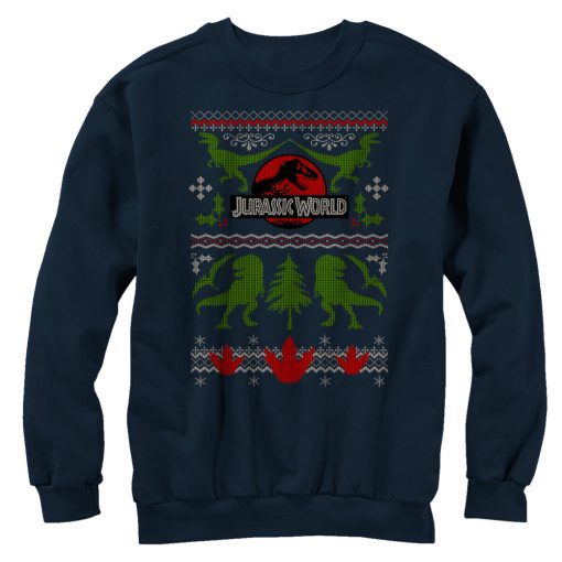 Men’s Jurassic World Ugly Christmas Print Sweatshirt