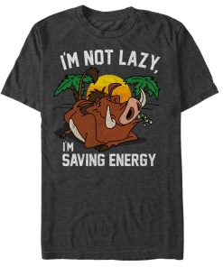 Men’s Lion King Pumbaa I’m Not Lazy I’m Saving Energy T-Shirt