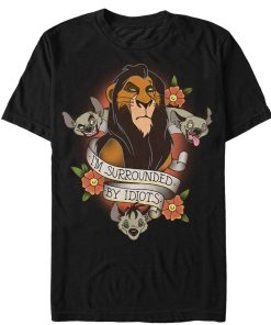 Men’s Lion King Scar Surrounded By Idiots Tattoo T-Shirt