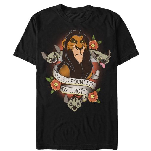 Men’s Lion King Scar Surrounded By Idiots Tattoo T-Shirt