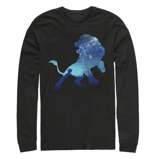 Men’s Lion King Simba Sky Silhouette Long Sleeve Shirt