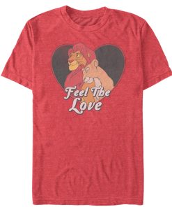 Men’s Lion King Simba and Nala Valentine Feel the Love T-Shirt