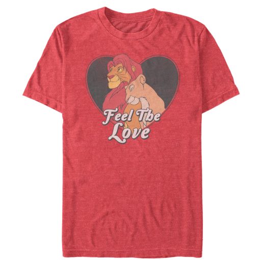 Men’s Lion King Simba and Nala Valentine Feel the Love T-Shirt