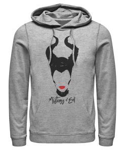 Men’s Maleficent Mistress of All Evil Lips No Eyes Pull Over Hoodie