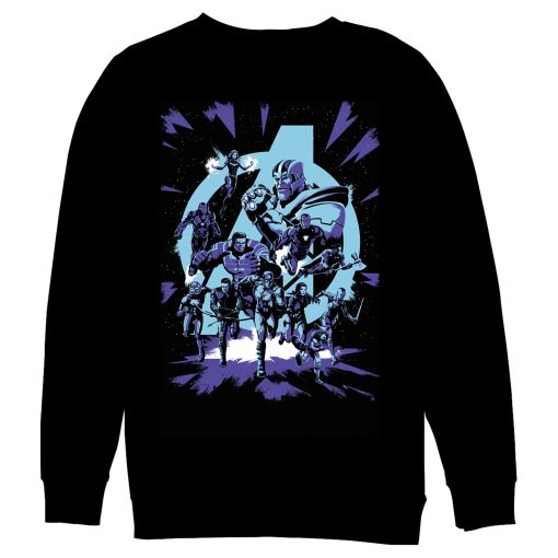 Men’s Marvel Avengers Endgame Galactic Battle Cartoon Sweatshirt