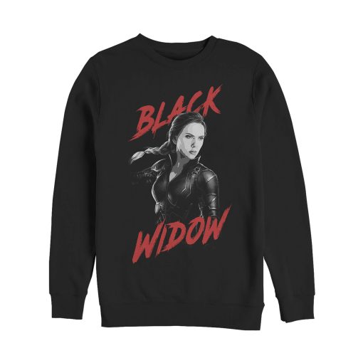 Men’s Marvel Avengers Endgame Grey Grayscale Black Widow Sweatshirt