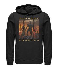 Men’s Marvel Black Panther 2018 Wakanda Forever Pull Over Hoodie