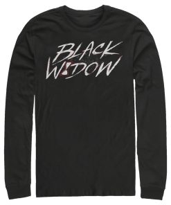 Men’s Marvel Black Widow Chalk Logo Long Sleeve Shirt
