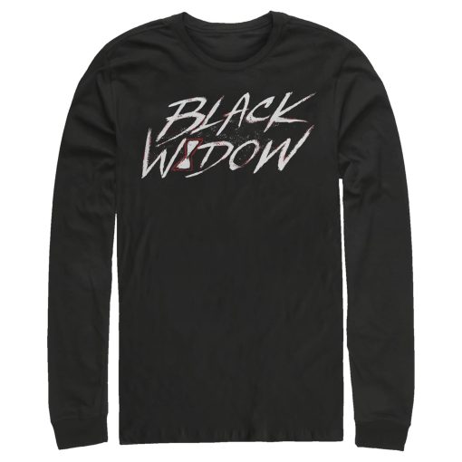 Men’s Marvel Black Widow Chalk Logo Long Sleeve Shirt